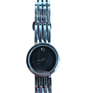 Movado Silver and Black Bracelet Watch
